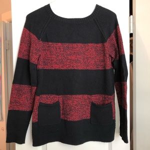 Red and Navy striped sweater